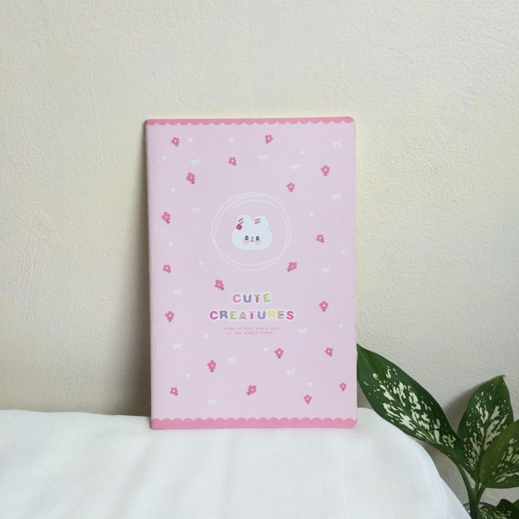 new - buku tulis motif lucu warna pink mr diy
