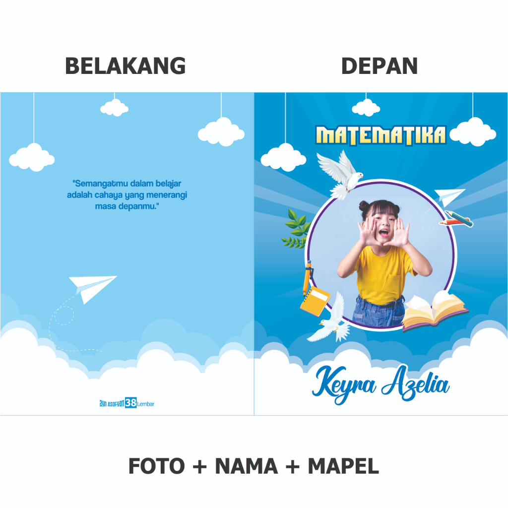 

BUKU TULIS CUSTOM BISA REQUEST FOTO NAMA DAN PELAJARAN | BUKU ANAK SEKOLAH Paper Stationery