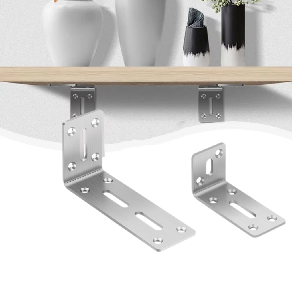 Plat besi siku 2pcs / Plat Siku L Stainless / Bracket Siku L Tebal / Penyangga Rak Lemari Ambalan /
