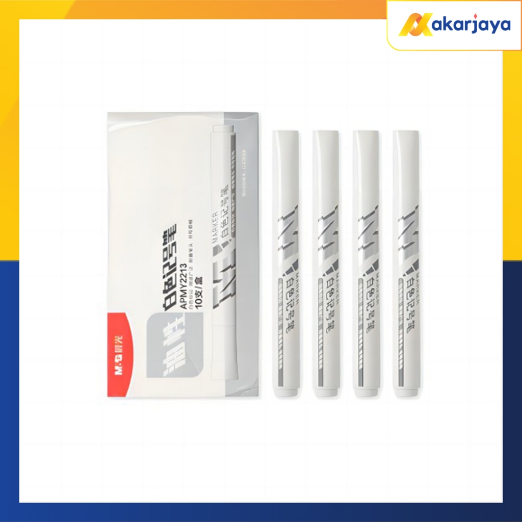 

M&G APMY2213 Spidol Warna Putih Permanent Marker White