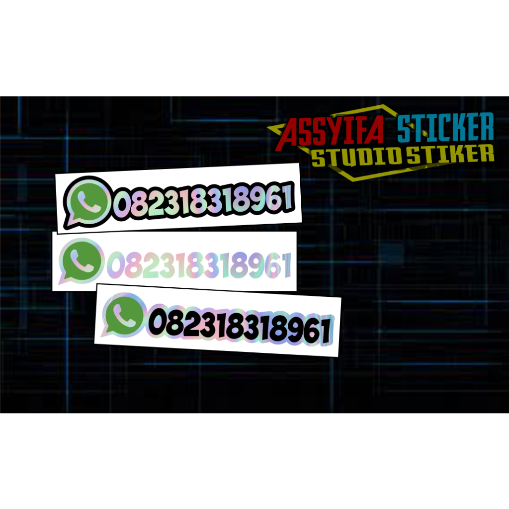 Stiker Cutting Nomor WA Custom Hologram