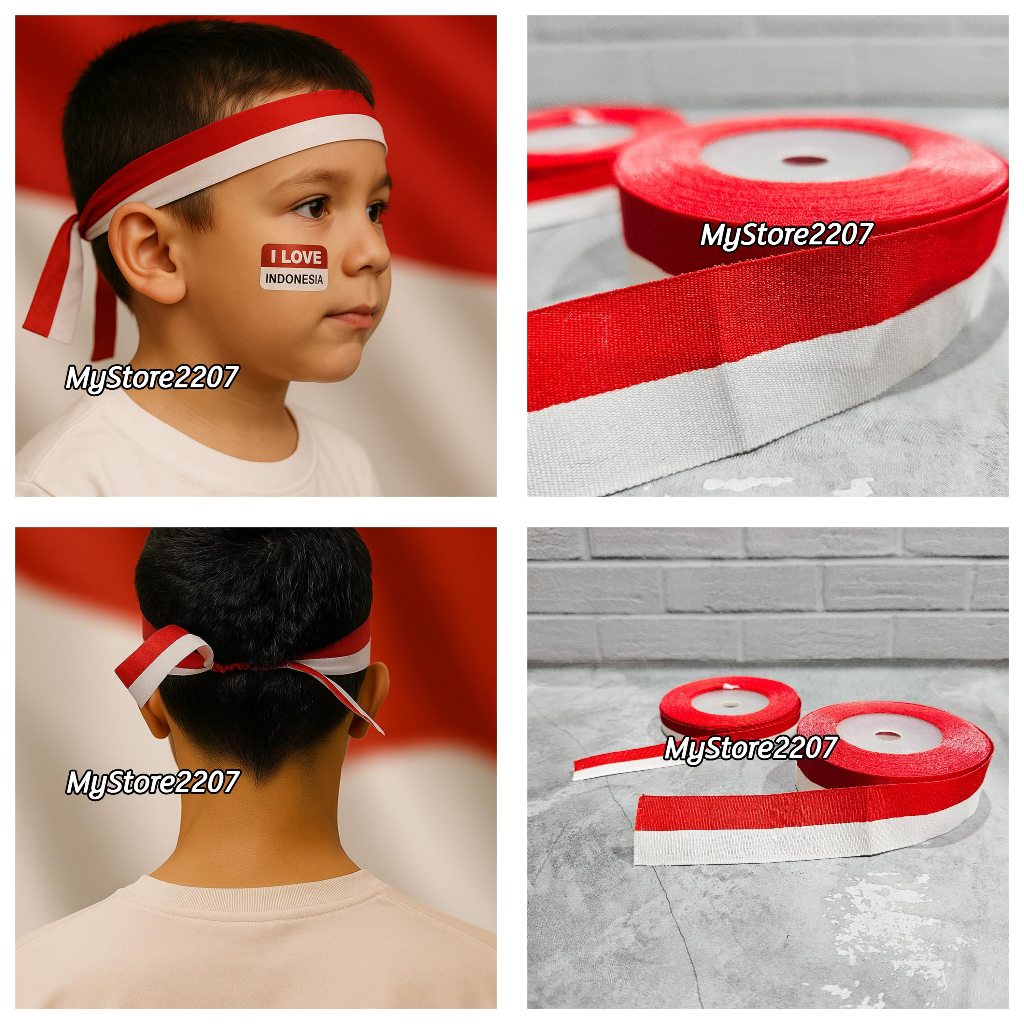 

Pita Roll Merah Putih Bahan Kain Satin 0.5 inch & 1 inch 20 yard (1.82 meter)