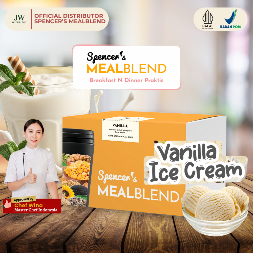 

Spencer's MealBlend Vanilla Ice Cream | Multigrain Slimming Drink Pengganti Makanan Rendah Gula