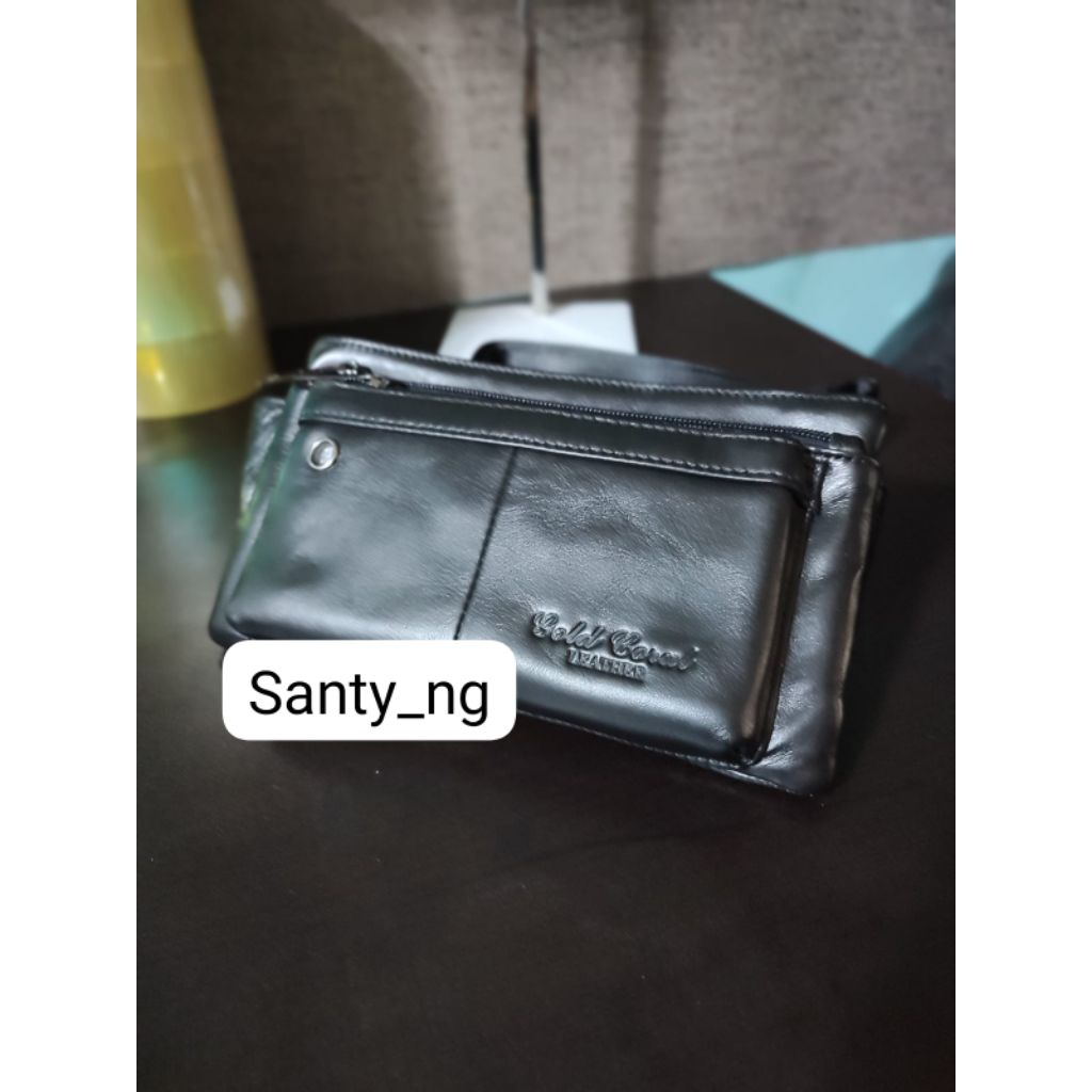 Gold coral 7223A Tas pinggang waistbag pria wanita kulit asli