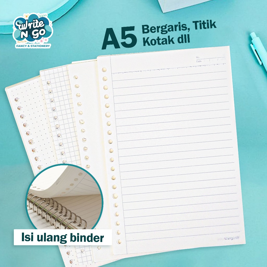 

Loose Leaf A5 (60 LEMBAR) Kertas Refill Binder Tebal Tidak Tembus - A560