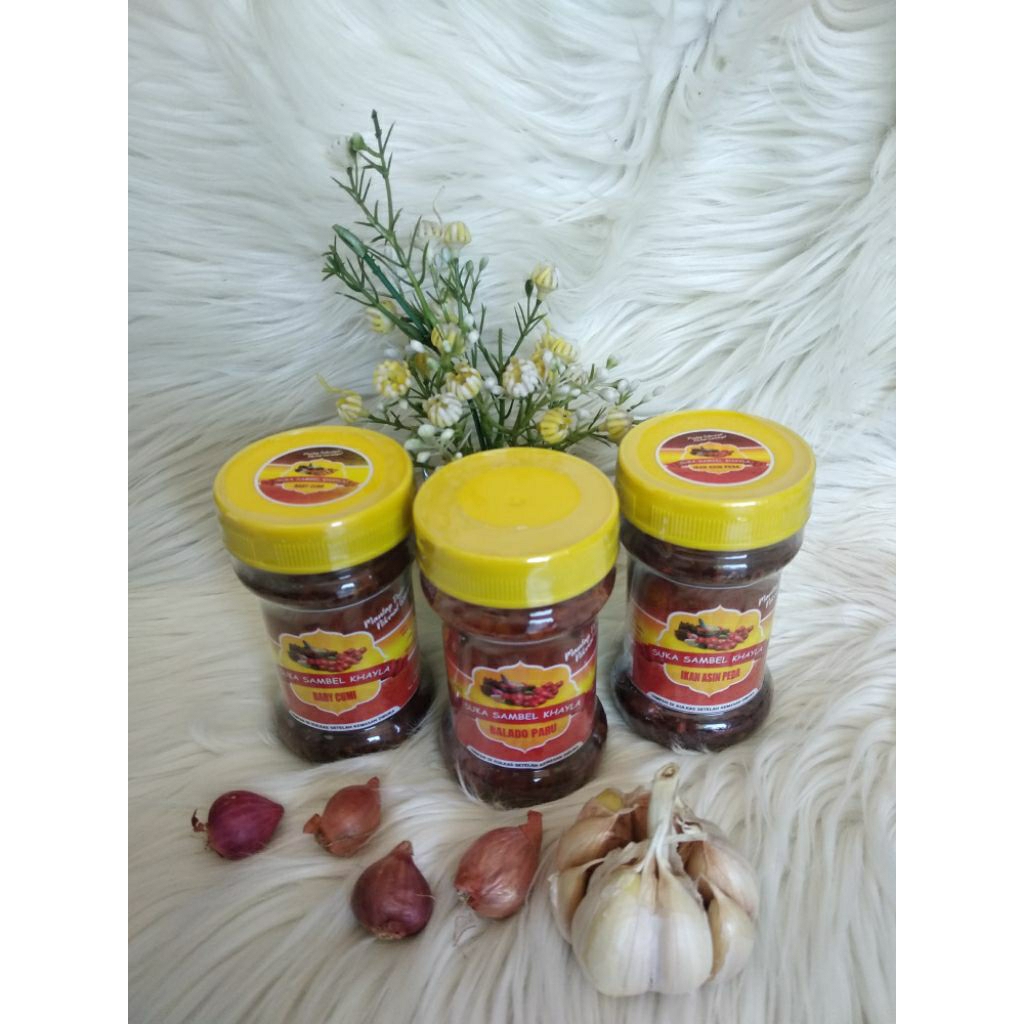 

Paket Bundling-SukaSambelKhayla-Sambel Baby Cumi-Balado Paru-Sambel Ikan Asin Peda