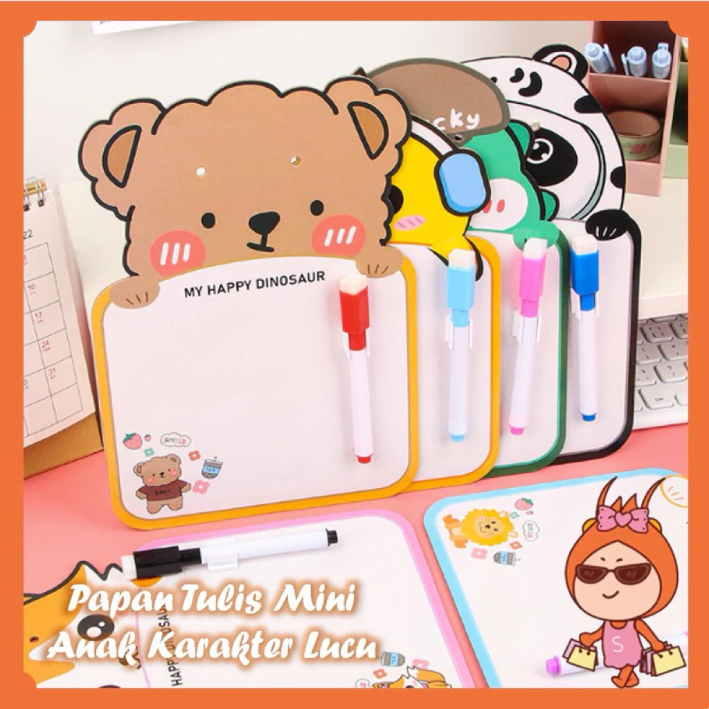 

Papan Tulis Mini Anak karakter lucu/ papan tulis anak free spidol bisa dihapus