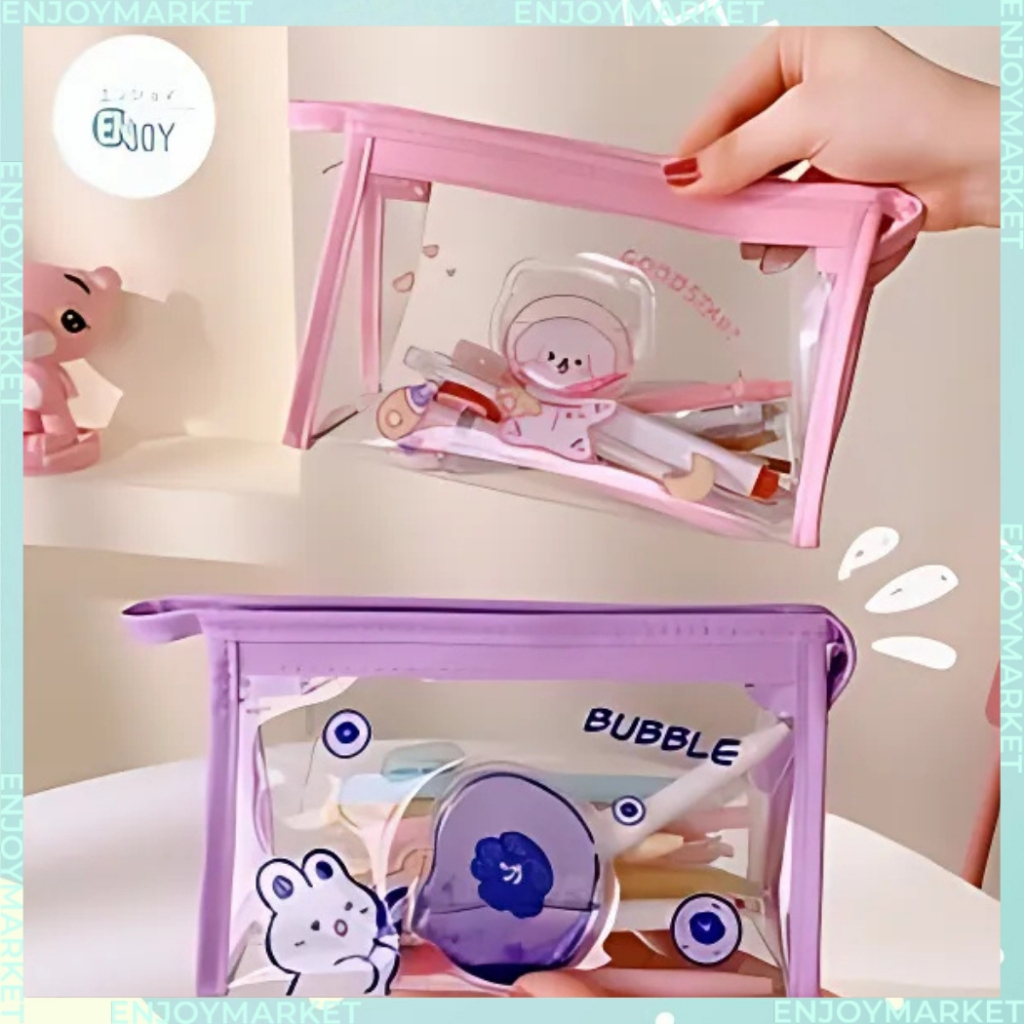 

Kotak Pensil Aesthetic Transparant Motif Animal - KP05