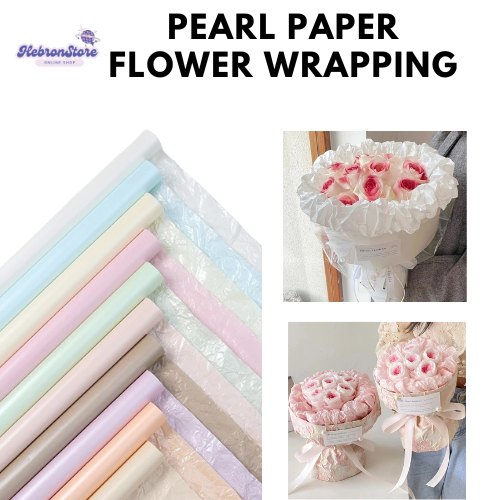 

[20 LEMBAR] Pearl Paper Flower Wrapping Waterproof Kertas Kerang Crinkle Kertas Mutiara Buket Bunga Wisuda