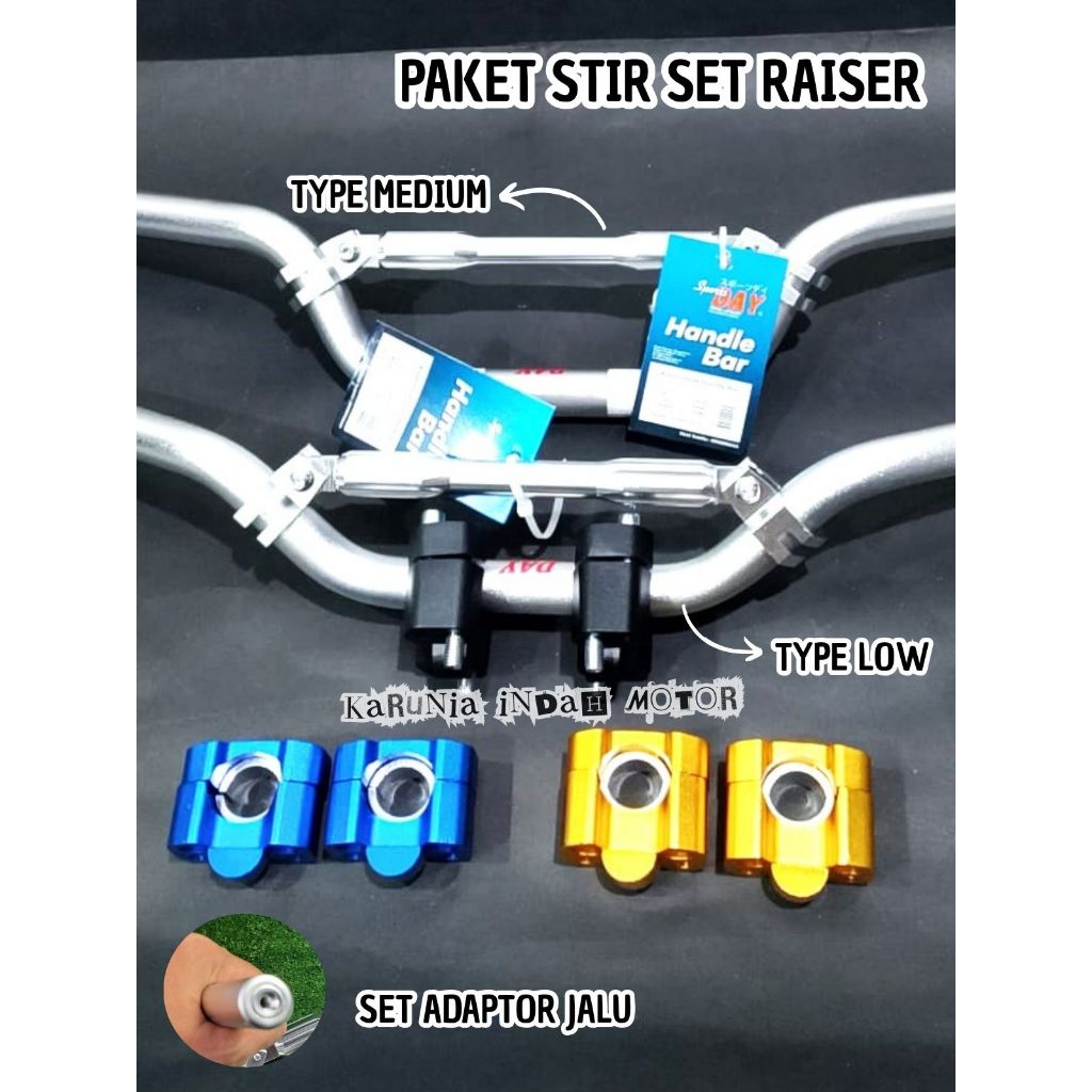 STANG STIR LOW PALANG MEDIUM DAY SET ADAPTOR PLUS RAISER STANG NINJA CB HEREX RX KING GL TIger