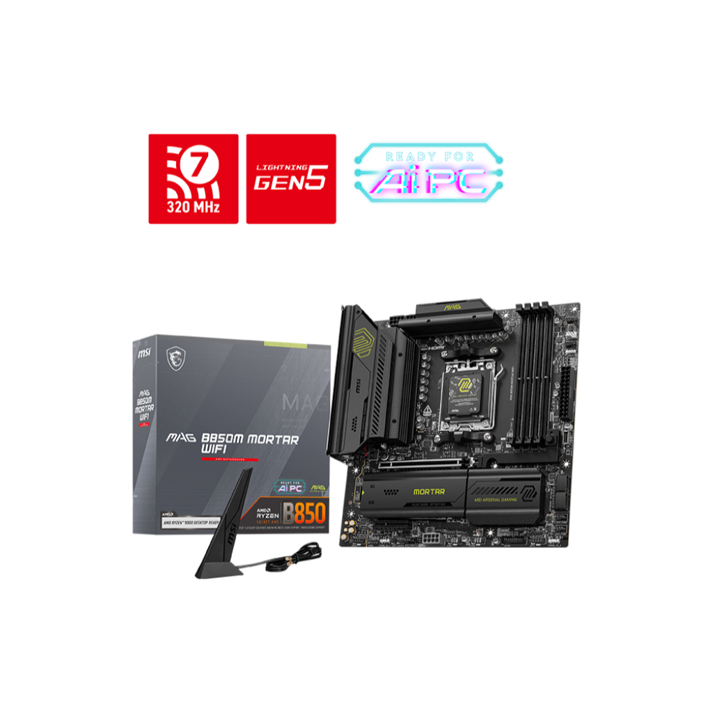 Motherboard MSI MAG B850M MORTAR WIFI (AM5, AMD, B850, DDR5, USB3.2, SATA3)