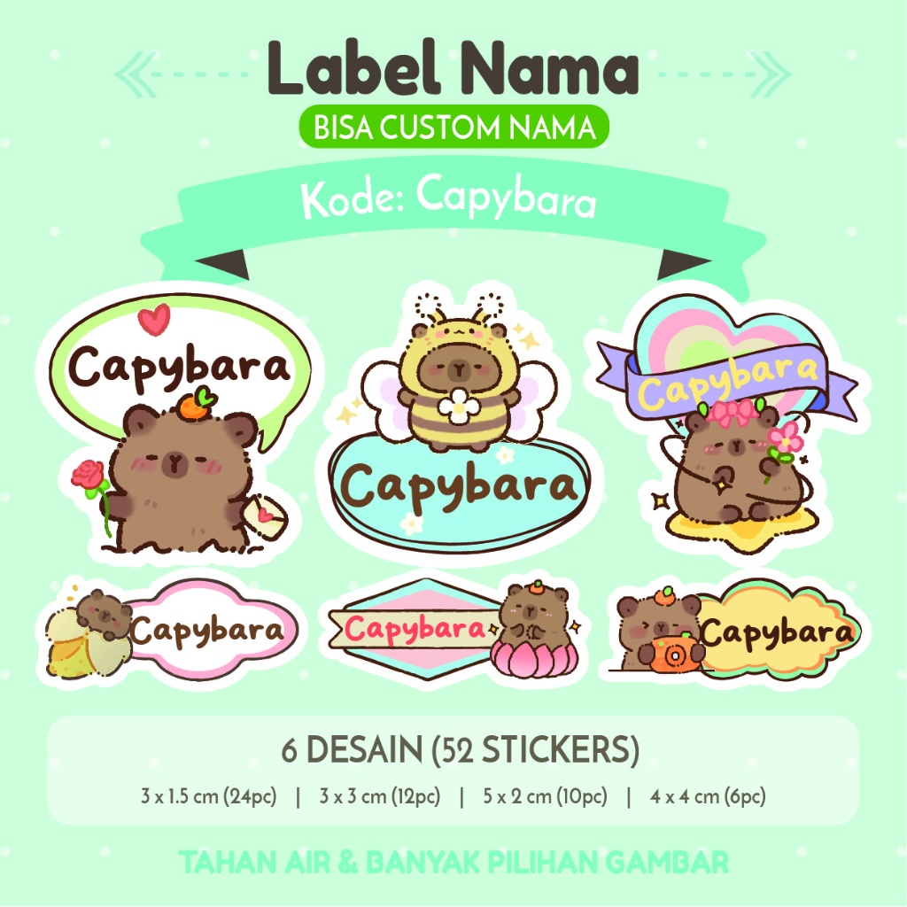 

STIKER NAMA WATERPROOF ANTI AIR - SN024 STIKER JUMBO