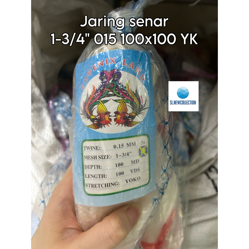 Jaring Ikan Senar 015 100x100 YOKO (Mata Turun / Berdiri) / Jaring Senar 015 Berkualitas