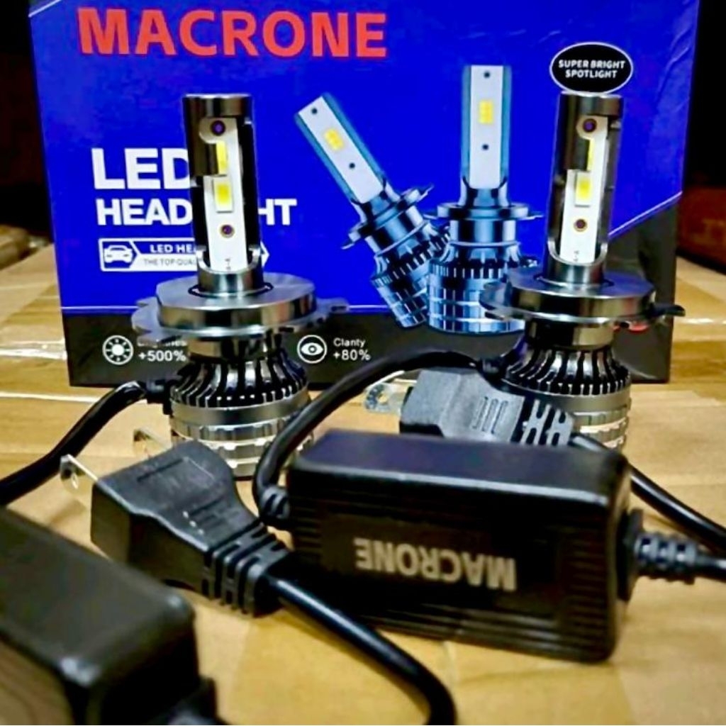 Lampu led 3Warna mobil Grandmax headlamp H4 MACRONE MC3 35W Garansi 1tahun