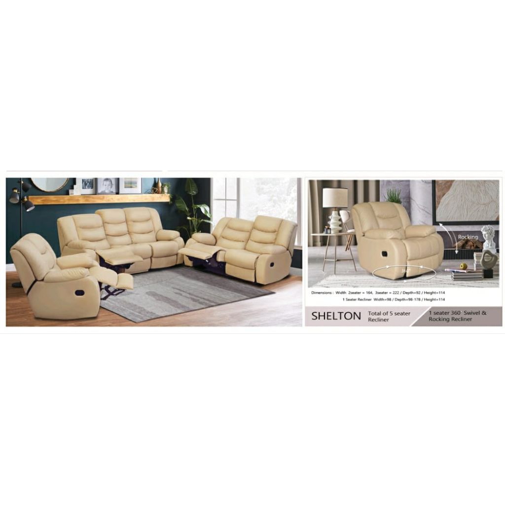 MODIS Sofa Shelton - Sofa Premium 321 Seater - Sofa Recliner