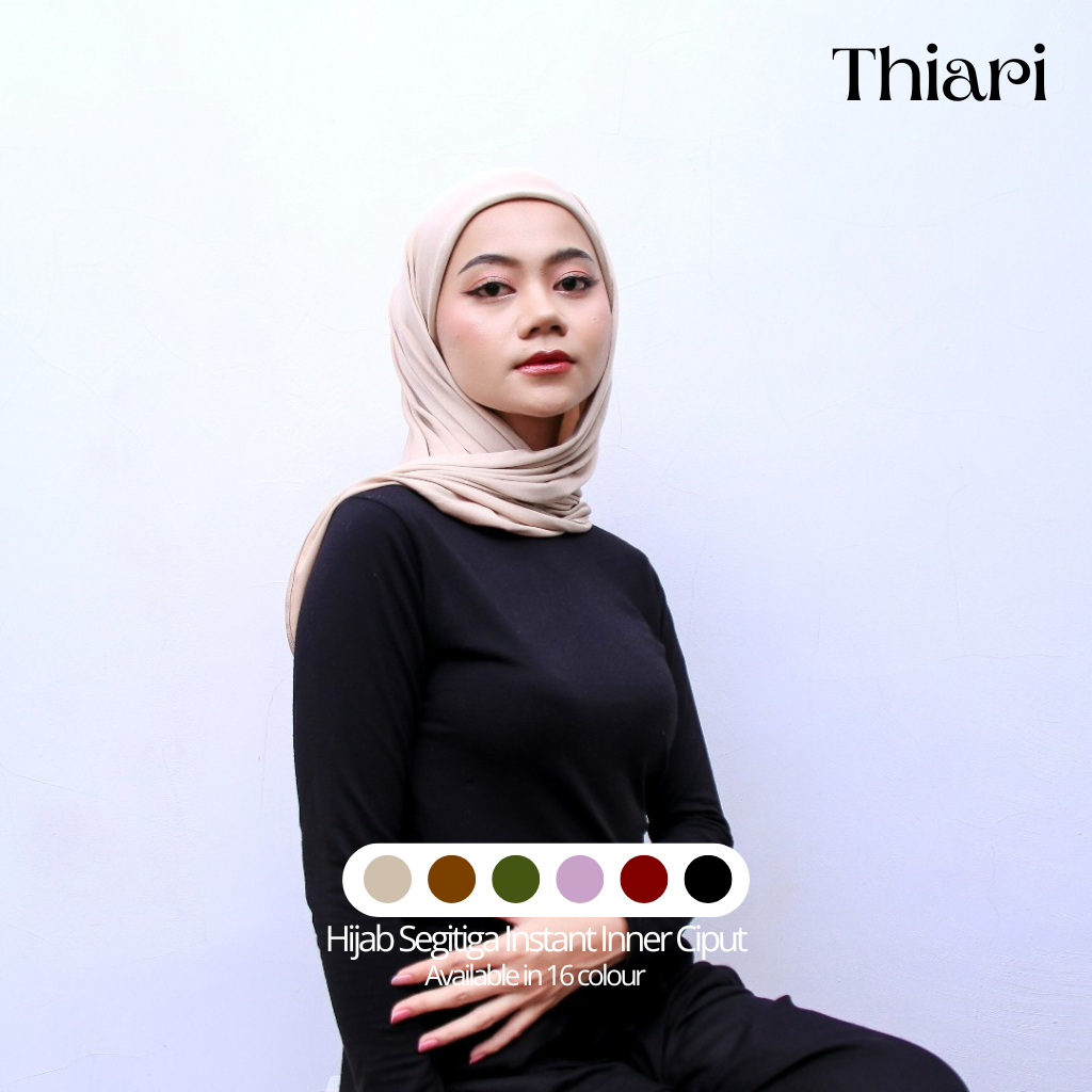 Thiari - Hijab Segitiga Instan Inner Ciput Oval Tali Jersey Jilbab Kerudung Wanita Muslim Panjang