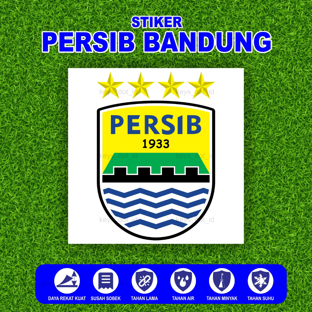 

Stiker PERSIB BANDUNG, Sticker Persib 4 Bintang, Stiker Logo Club Sepak Bola Liga 1 Indonesia