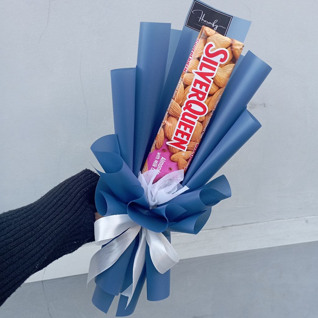 

buket single Silverqueen / buket Silverqueen isi 1 / single bouquet / buket coklat / buket murah / sovenir/ buket / bouquet