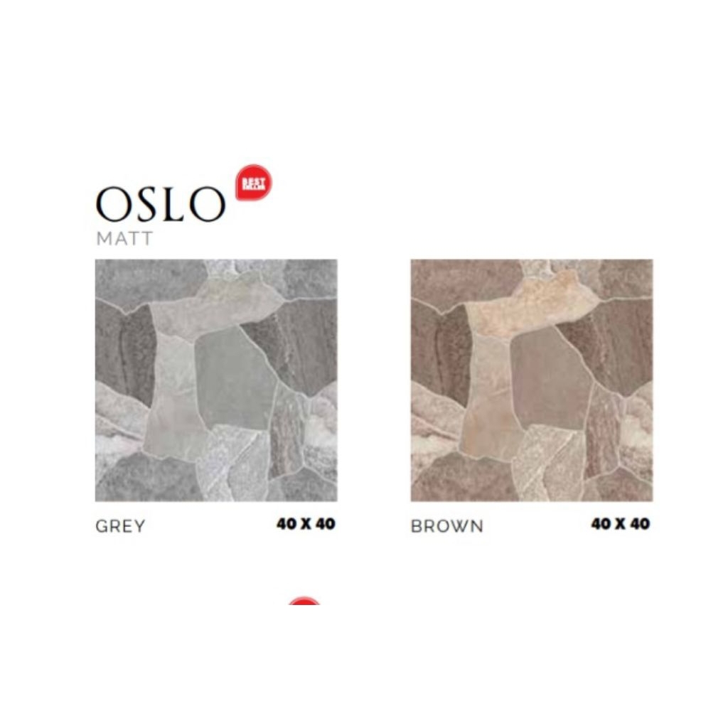 KERAMIK MERK ASIA TILE TIPE OSLO GREY BROWN UKURAN 40X40 PERMUKAAN TEKSTURE MATT KASAR UNTUK LANTAI 
