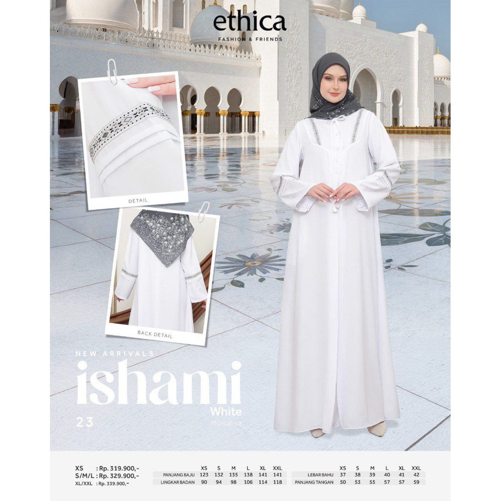 GAMIS WANITA PUTIH ETHICA ISHAMI 23 WHITE || COD || GAMIS DEWASA ORIGINAL ETHICA
