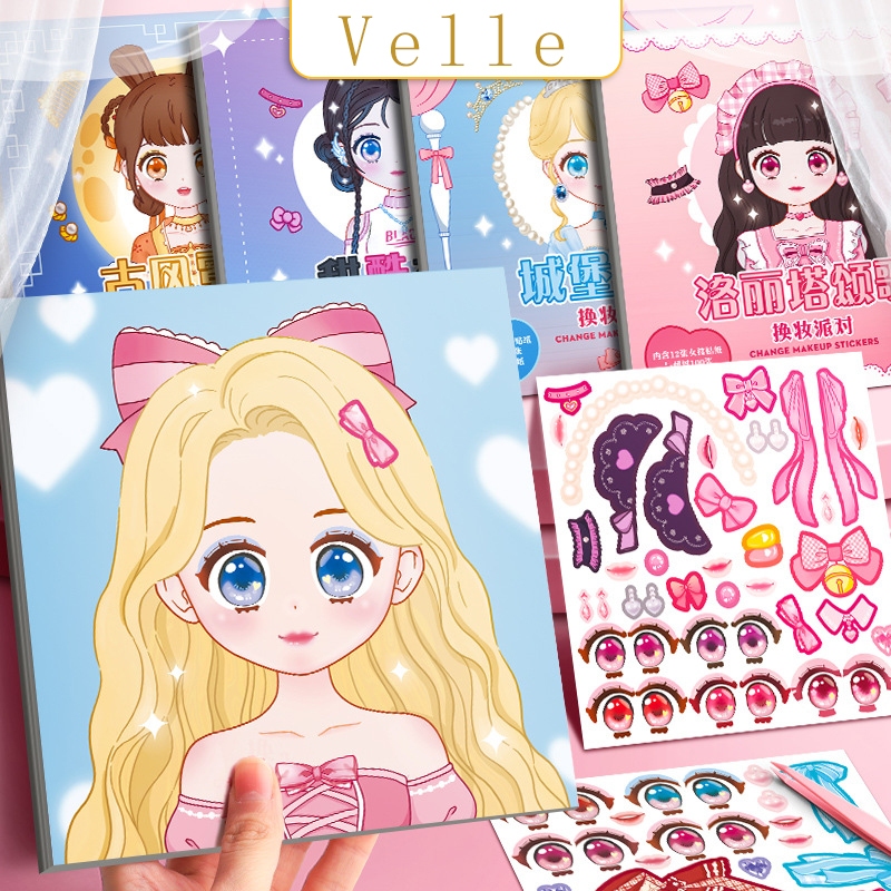 

VELLE DIY Buku Stiker Change Makeup Ketrampilan Dekorasi