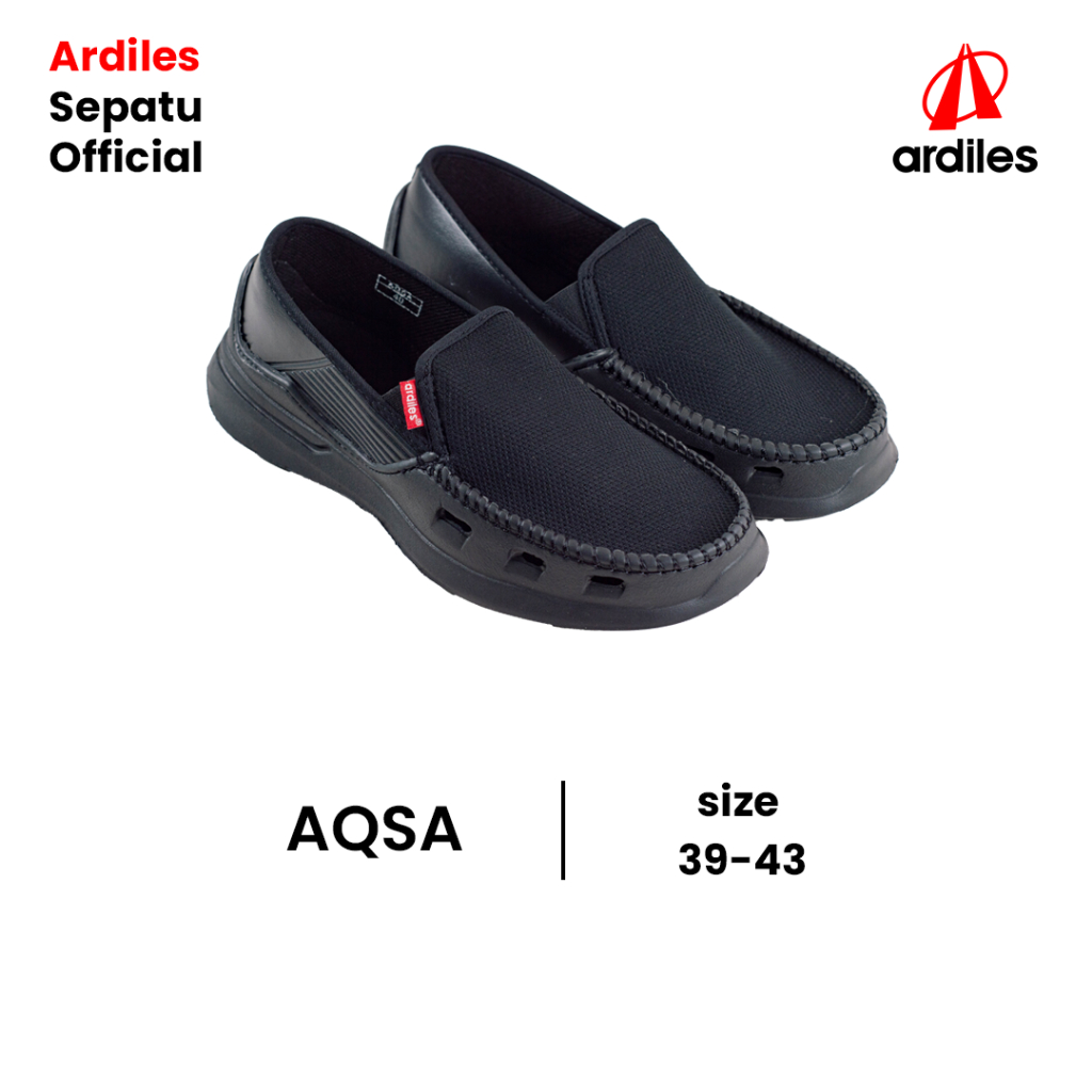 Sepatu Slip On Pria Ardiles Aqsa Warna Biru Abu dan Hitam Ukuran 39 40 41 42 43