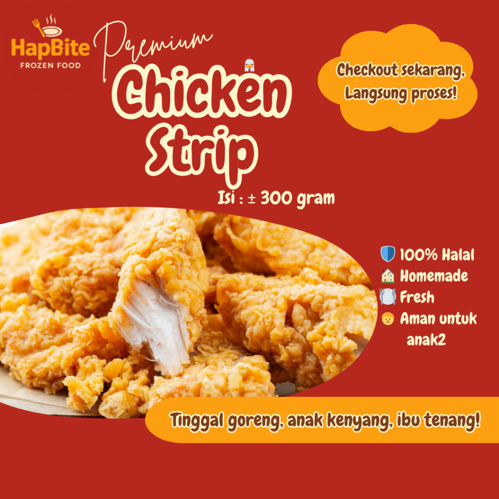 

Frozen Premium Crispy Chicken Strip Ayam Fillet Krispi