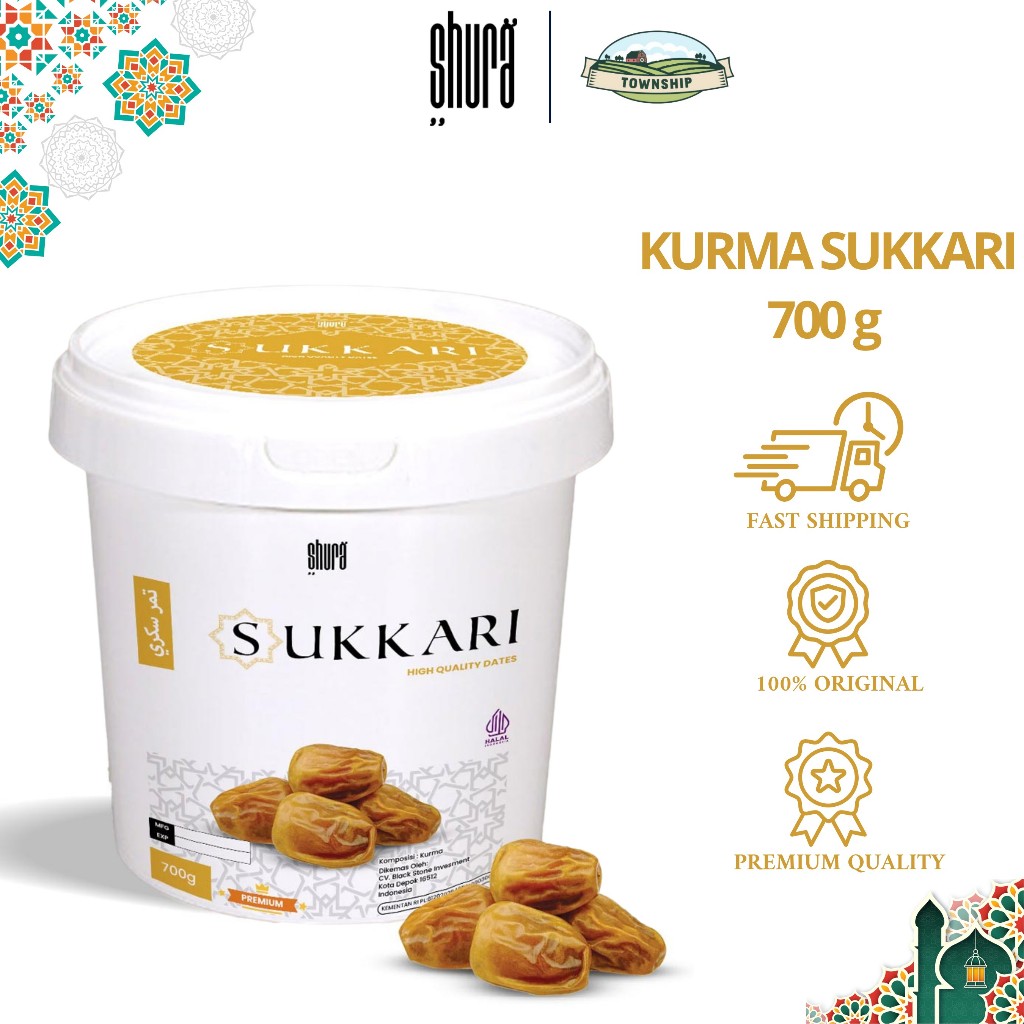 

Shura Kurma Sukari Dates Sukkari Raja Ember 700gr Lembut Manis Legit Premium