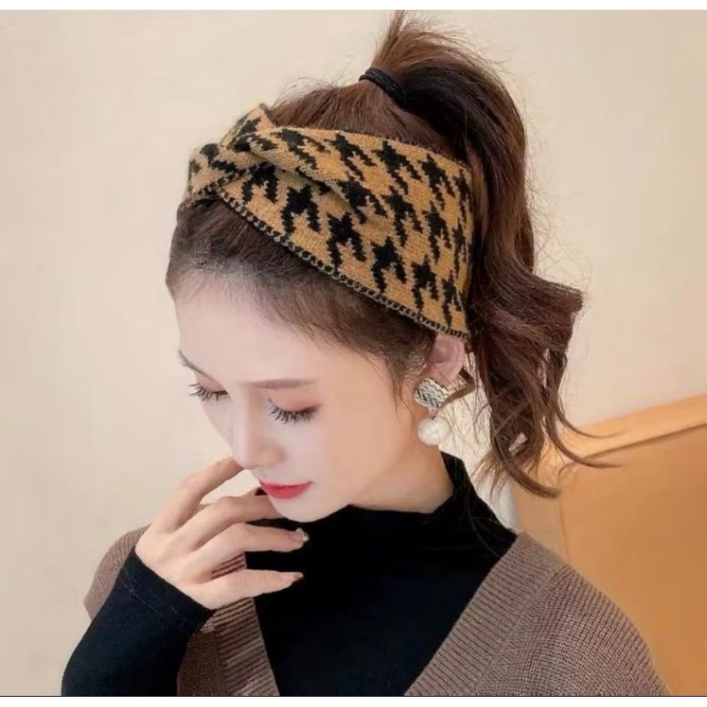 Bandana Kain Ponytail Hearband / Bando Sporty Wanita Import Lucu