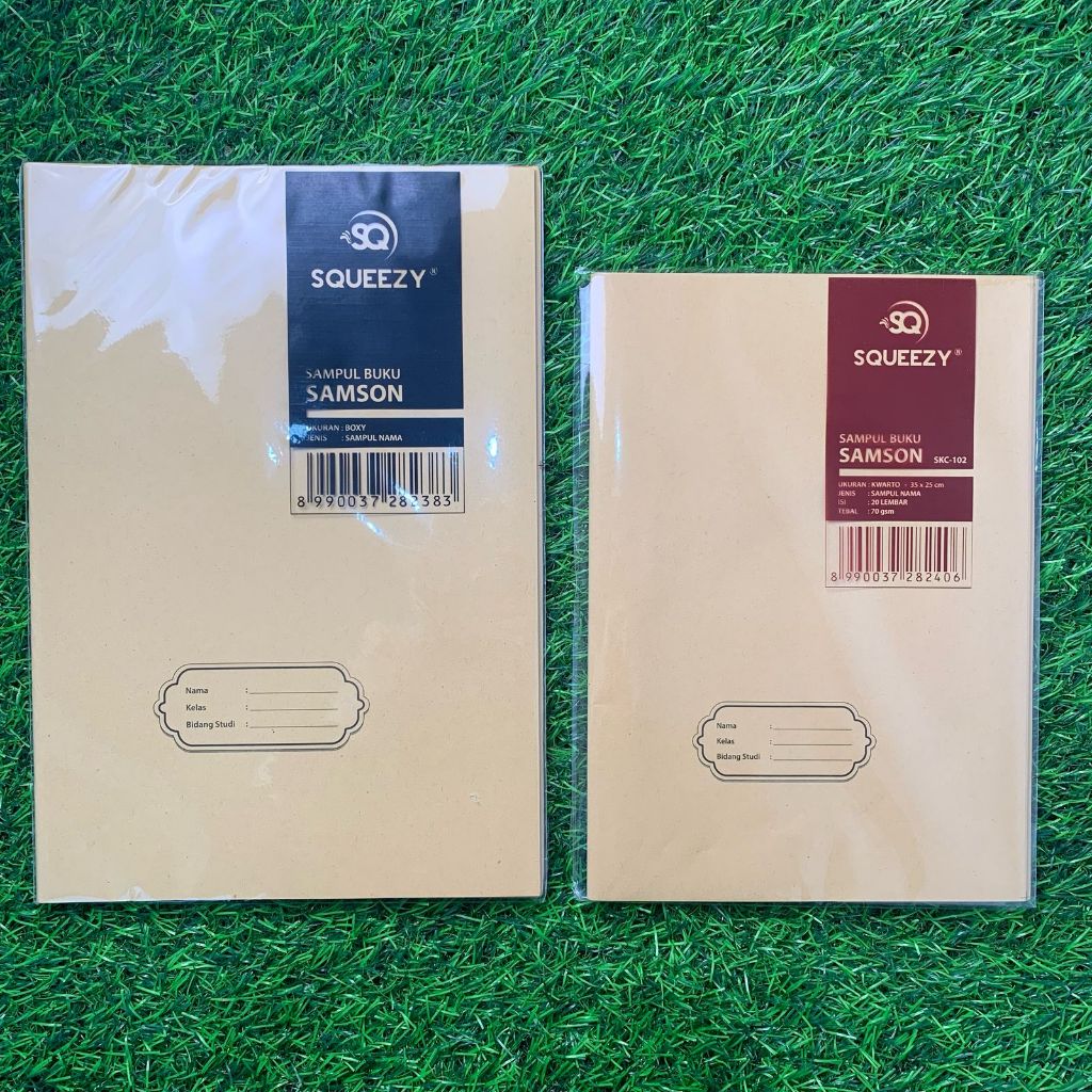 

Sampul Buku Tulis Coklat Nama Merek Squeezy Ukuran Kwarto & Boxy Isi 20