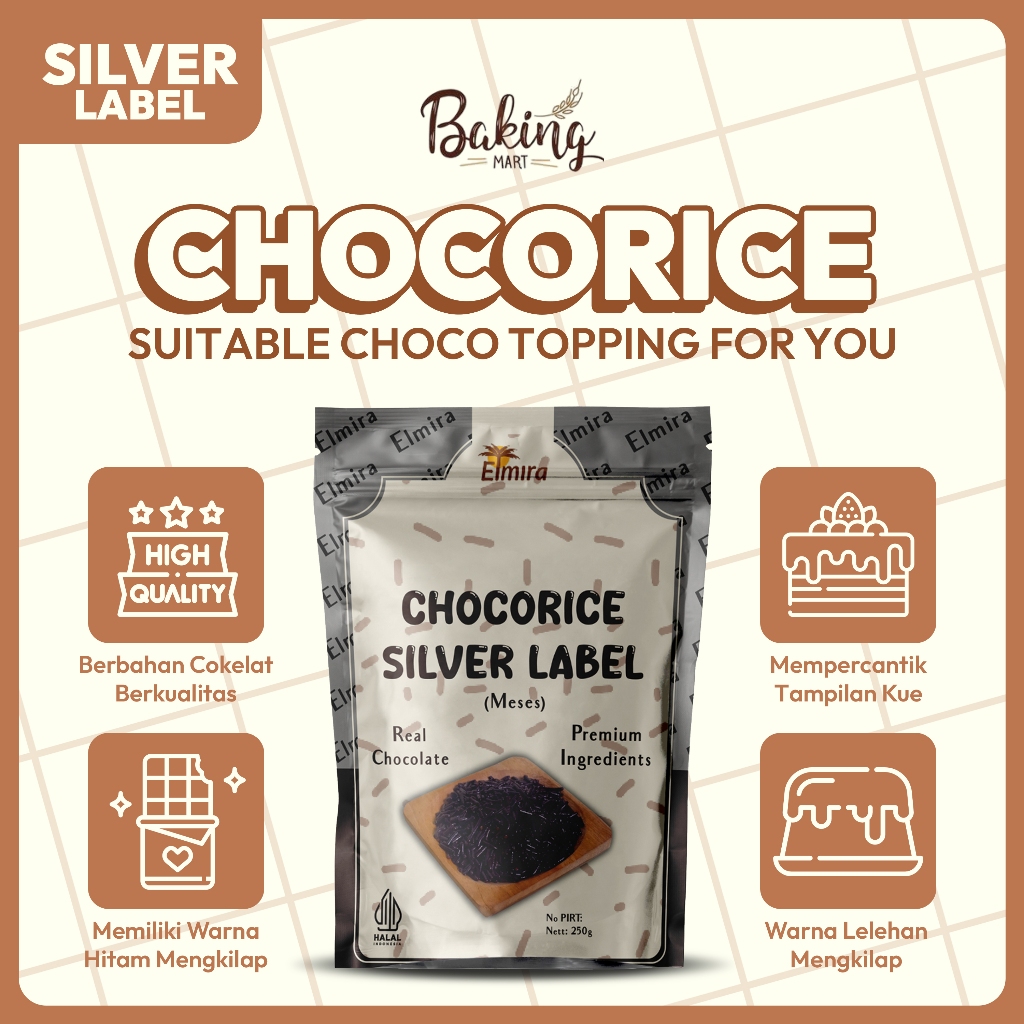 

Chocorice Elmira Silver Label / Meses Coklat Elmira Silver Label 500 Gr