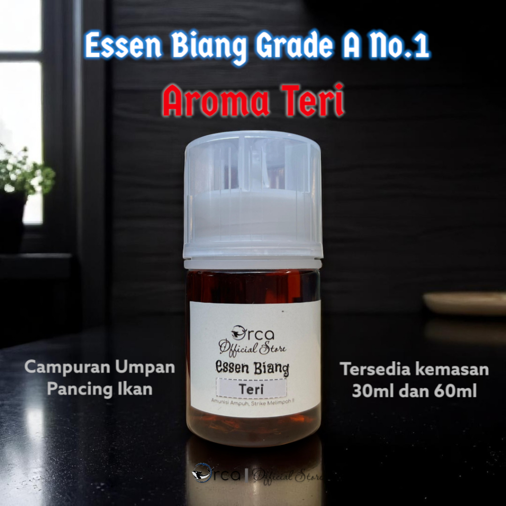 Orca Biang Essen IKAN TERI Umpan Pancing Grade A Kualitas No.1 Kemasan 30ml dan 60ml