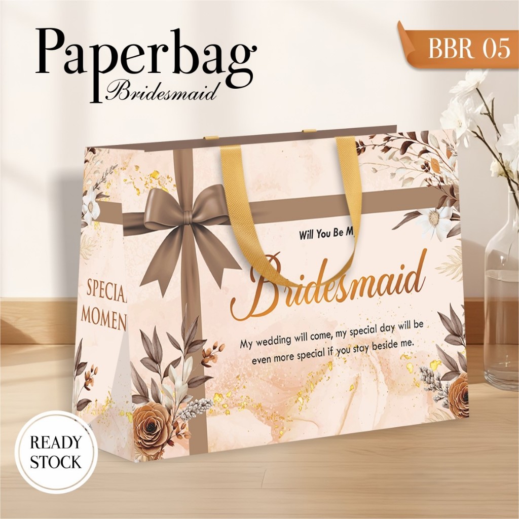 

TAS BRIDESMAID SIMPLE ELEGANT - PAPER BAG BRIDESMAID FULL COLOUR - BBR READY STOCK - BBR 05