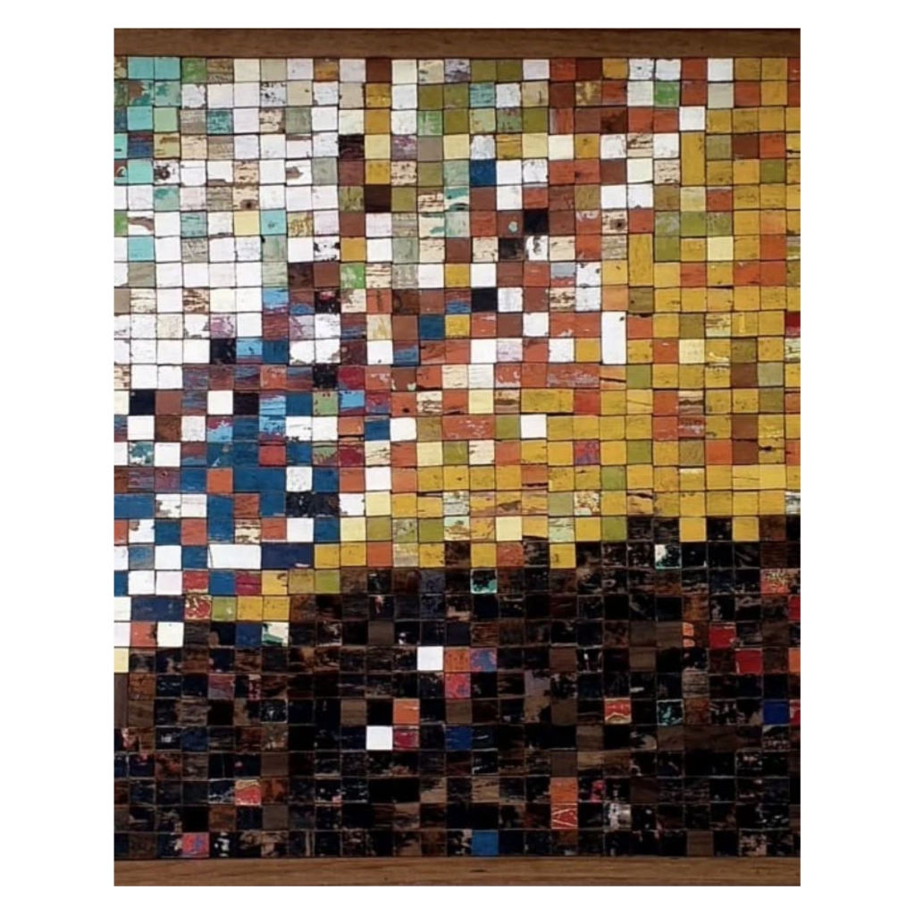 (Kayu Lama) Ornamen lukisan dinding kayu jati antik