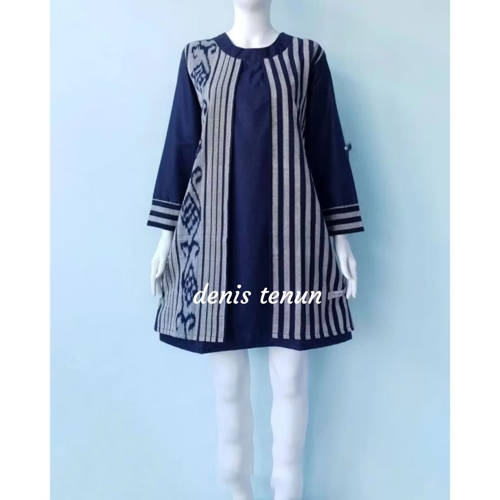 Baju Tunik Tenun Troso Jepara NTT Atasan Kerja Wanita  Tunik Batik kekinian terbaru