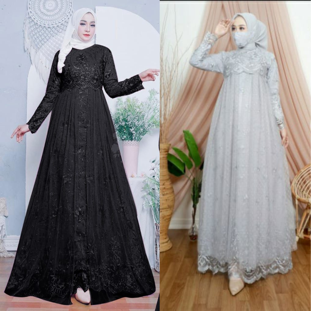 READY JUMBO BY AYANADRESS XXL LD 120 Gamis Aulia Tutu / Kebaya Modern / Gamis Pesta / Kebaya Gamis M