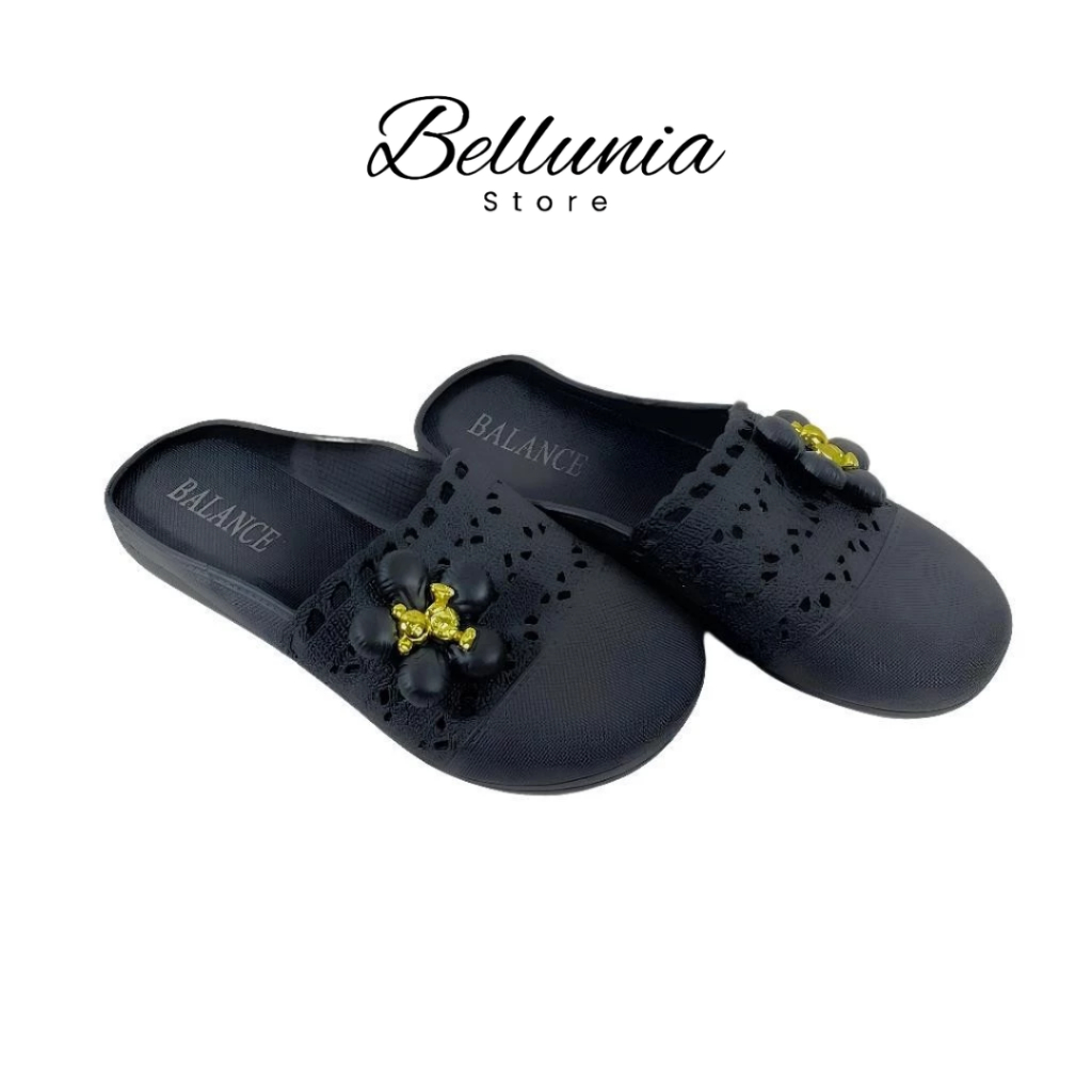 Sandal Slop Wanita Jelly Import – Motif Pita Flat Shoes Karet 2868