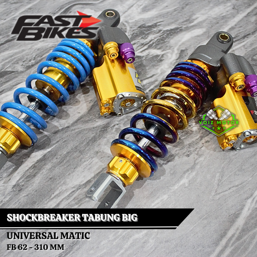 Shockbreaker Matic Tabung Big Fastbikes Seri 62 Ukuran 310 Mm Shock Variasi Tabung Miring Universal 