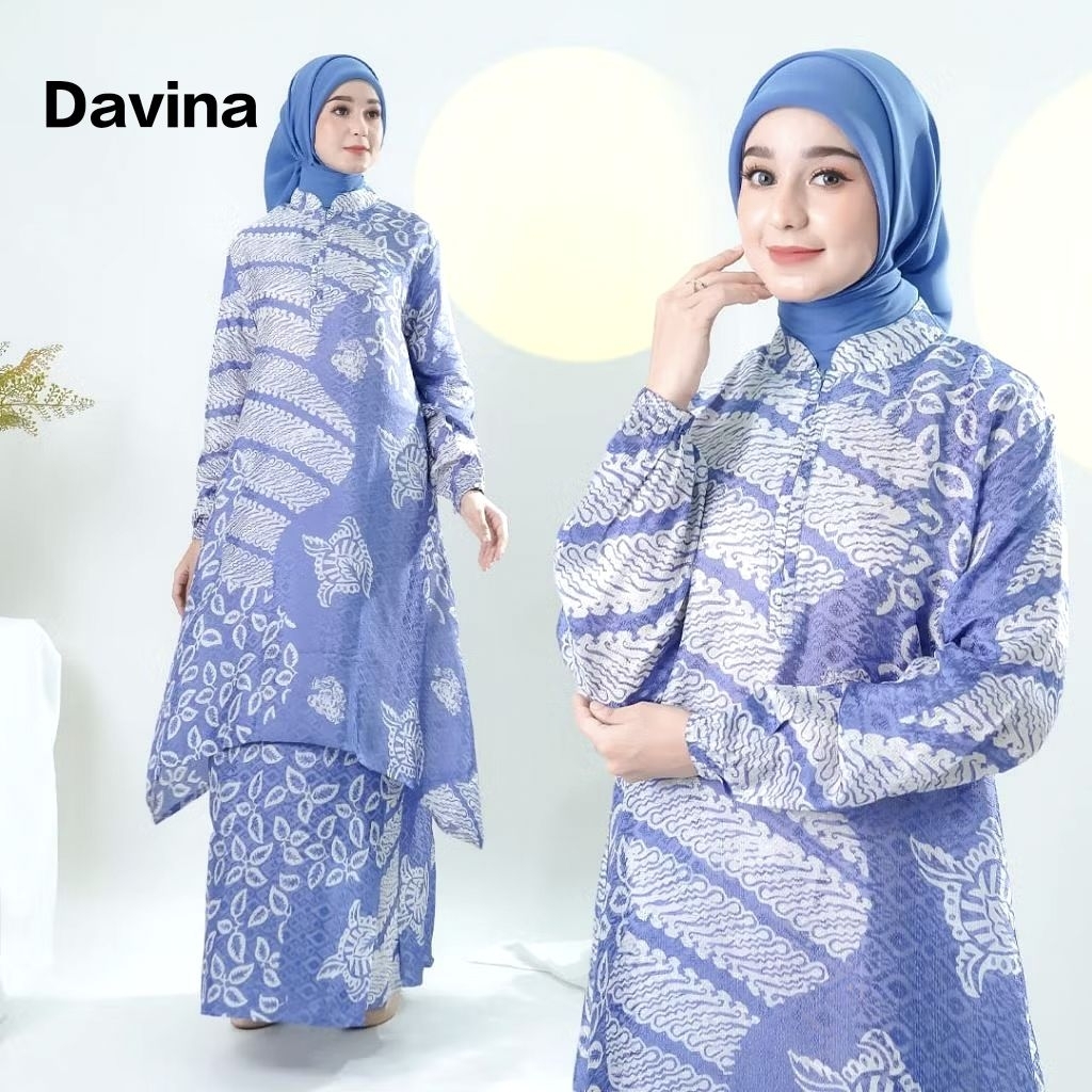 ALAZZA-SET tunik batik wanita dobby sutra viscose(busui)/set tunik batik wanita premium terbaru[tuni