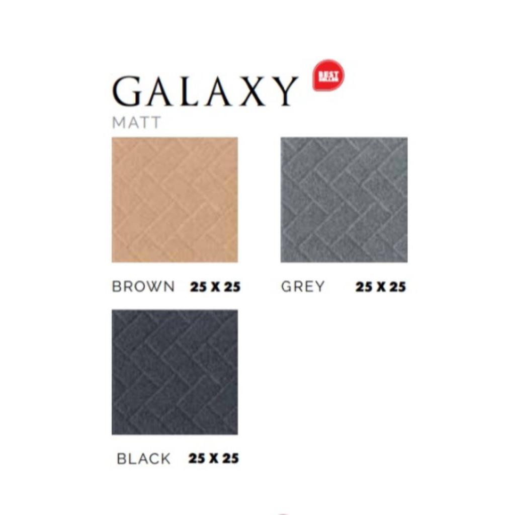 KERAMIK MERK ASIA TILE TIPE GALAXY BROWN, GREY, BLACK UKIRAN 25X25 PERMUKAAN TEKSTURE MATT KASAR UNT