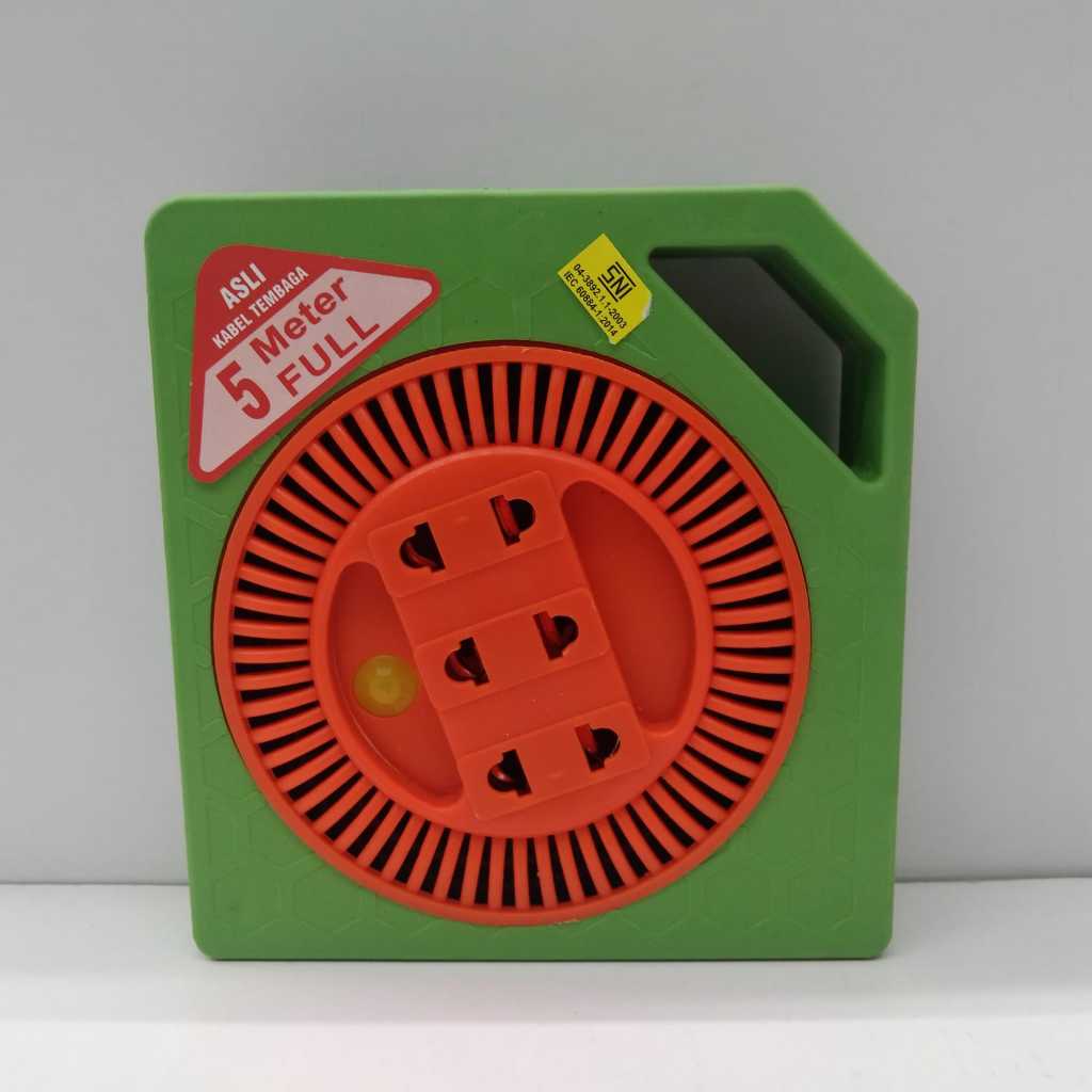 Roll Kabel Stop Kontak Dexicon 5 Meter - Rol Kabel Listrik Gulung
