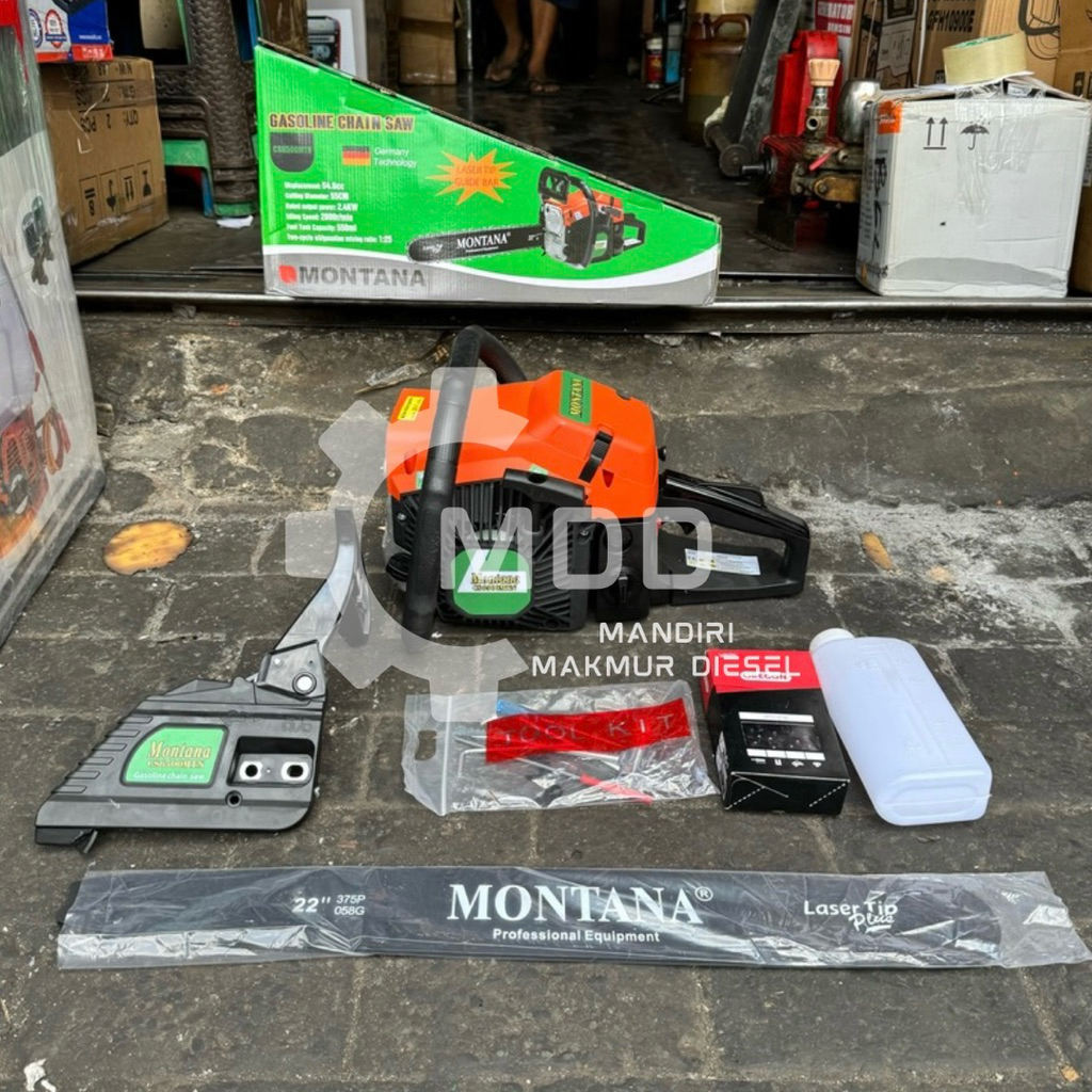MONTANA CS6500MTN MESIN CHAINSAW CHAIN SAW SENSO GERGAJI POTONG KAYU 22" INCHI 2 TAK CS 6500 MTN