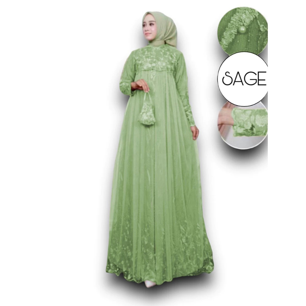 READY JUMBO XXL By KAKUNABUTIK LD 120 Gamis Aulia Tutu / Kebaya Modern / Gamis Pesta / Kebaya Gamis 