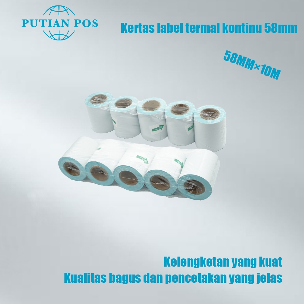 

PUTIAN 58MM Thermal Printer Kertas Label Berkelanjutan 58x40