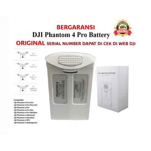 Battery DJI Phantom 4 Pro Baterai Drone Batere