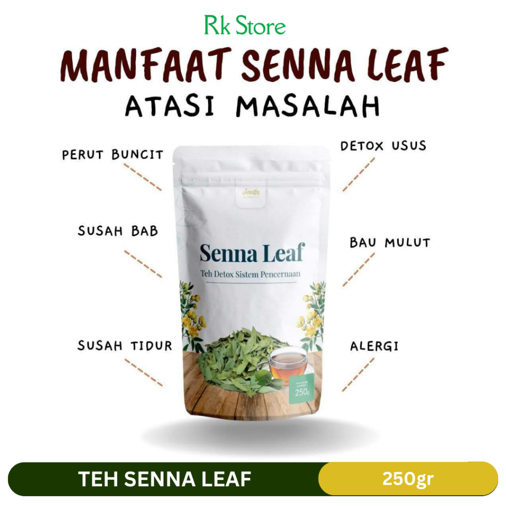 

Original Senna Leaf Annafis Superfood 250gr | Daun Senna Membersihkan Usus | Detox Usus