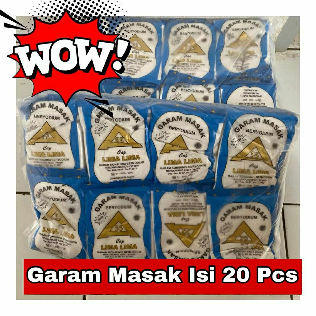 

Garam Masak Halus Beryoudium Garam Masak Dapur isi 20 Pcs Kemasan 100gr