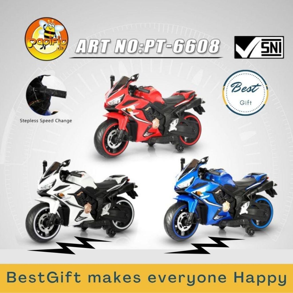 Pacific JR RC MOTORCYCLE PT-6608 Motor Remot Mainan Anak