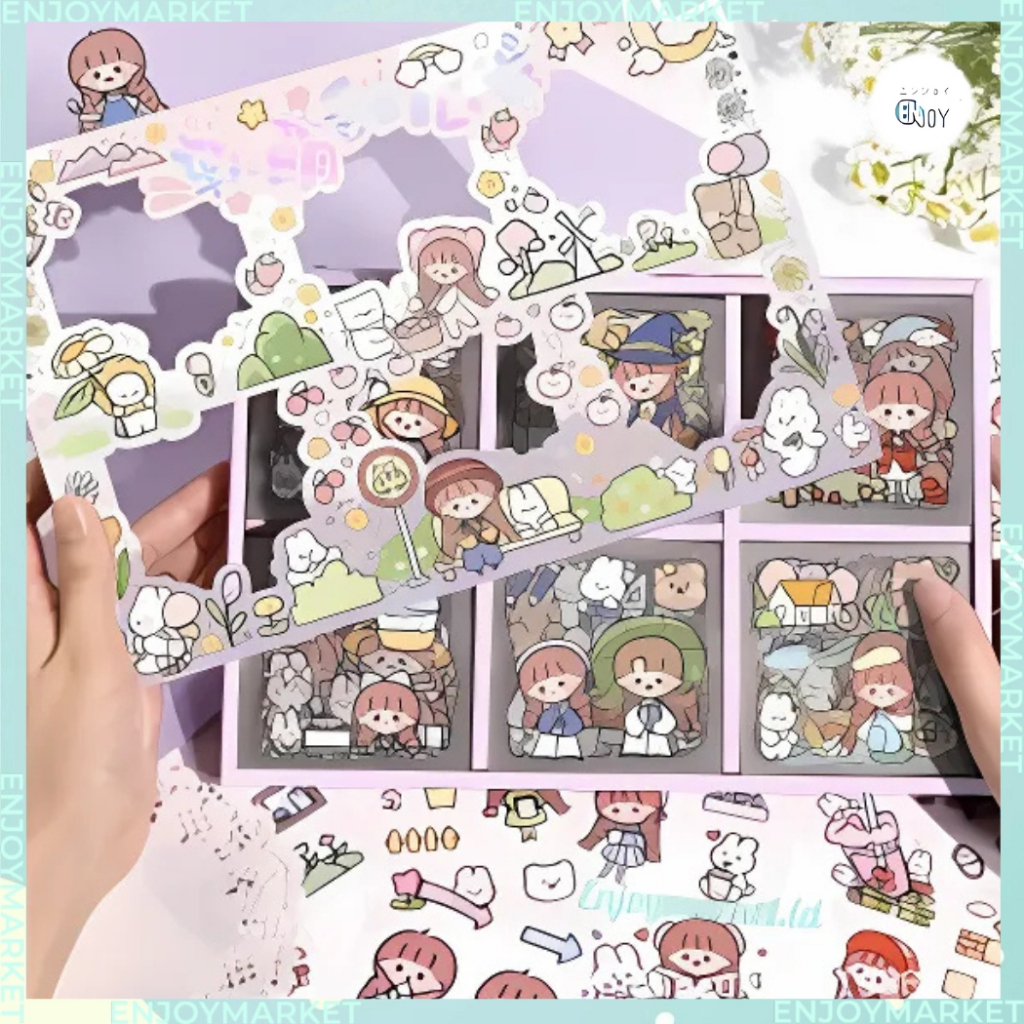 

Stiker Box Momo Karakter Lucu Sticker DIY Anti Air Aesthetic Isi 200 Lembar