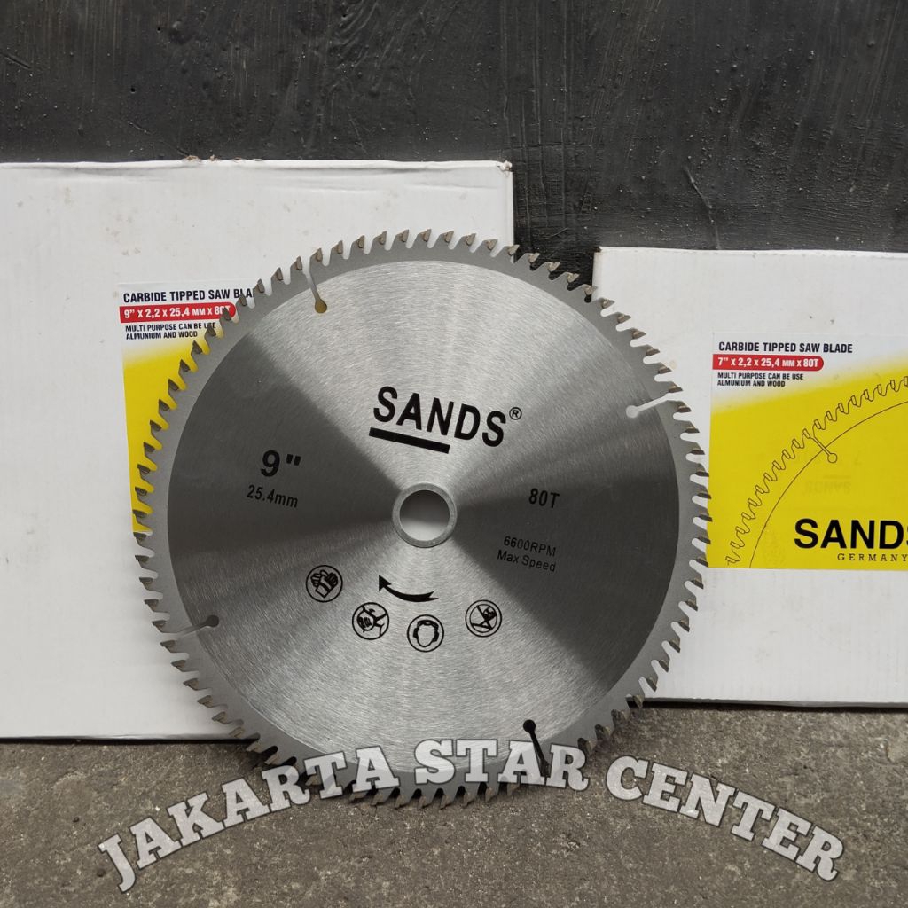 Carbide Tipped Saw Blade 9 inch × 80T Mata Gergaji Kayu Sands Gergaji Circular 9 inch
